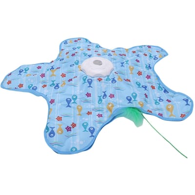 Jouet interactif pour chat activé au toucher Plume mobile Jeu de cache-cache Jouet électronique mobile caché pour chat Motif poisson