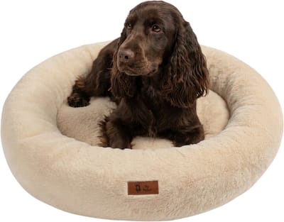 Pet Perfect Orthopedische Hondenmand – Donut Hondenmand – Hondenkussen – Hondenbed – Wasbaar - 80 cm - Beige