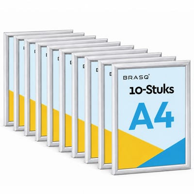 BRASQ Kliklijst A4 - Grijs - 25mm - Fotolijst - Kader - Posterlijst - Wissellijst - OMDOOS