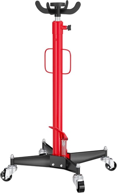 Mobiele Transmissiekrik - Motorlifter Werkplaatshulp - Onderstel Onderhoud - Traploos Verstelbaar - 500 kg 190 cm - Rood Zwart