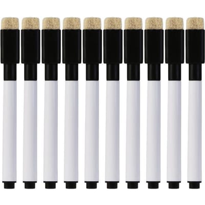 10 Pièces Marqueur Effaçable pour Tableau Blanc Fournitures de Bureau et d'École white