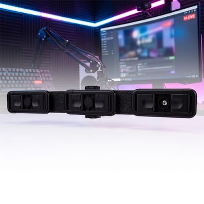 Support de Trépied Triple Support pour Téléphone Rotation à 360 Degrés Support Multi-Téléphones avec Filetage 1/4 Pouce pour Streaming en Direct Production de Vidéos Courtes