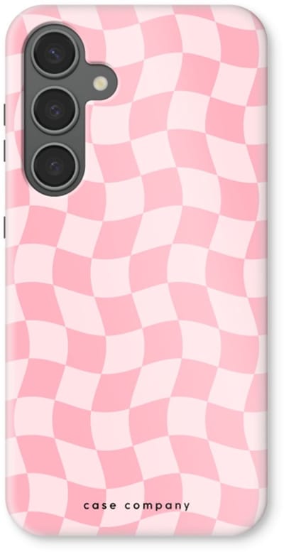 Case Company® - Hoesje geschikt voor Samsung Galaxy S24 Plus hoesje - Grid Roos - Tough Case - Maximale Bescherming alle Kanten en Schermrand