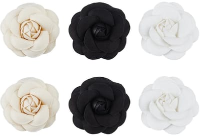 Dailygoods - 6 Stuks Camellia Haarspeldjes in 3 Kleuren - Decoratieve Haar Clips