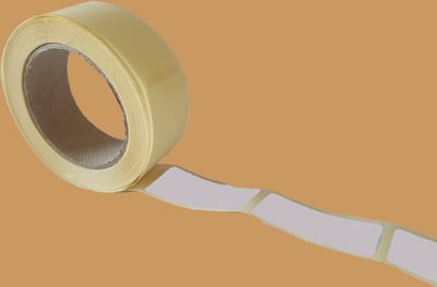 Blanco etiketten op rol - 40 x 20 mm rechthoek - zilver