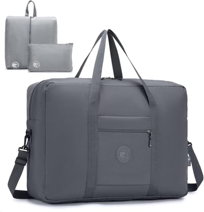 Grote Vouwbare Reistas voor Handbagage 55x40x20 cm - Lichtgewicht Duffle Bag, Waterdicht en Ruim 45L voor Mannen en Vrouwen in Grijs