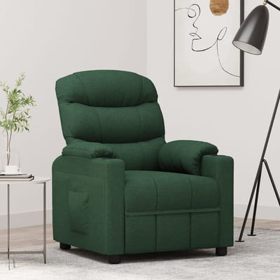 vidaXL - Fauteuil - verstelbaar - stof - donkergroen