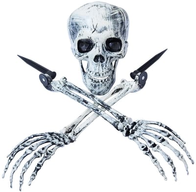 Solidchoice- Skull Decor Realistisch - Halloween Decoratie - Tuinbeelden - Tuindecoratie - Gazon Decoratie - Skelet met Handbotten