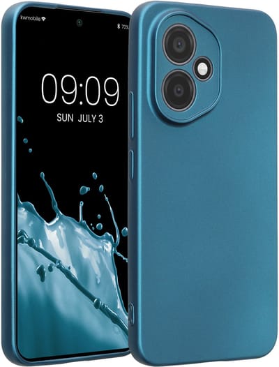 kwmobile metallic telefoonhoesje van TPU - geschikt voor HONOR 400 - Flexible case voor smartphone - In Metallic carabisch blauw