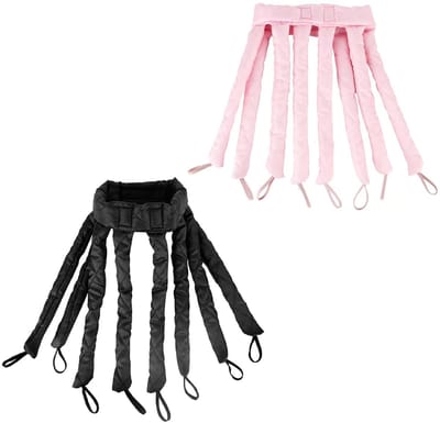 2 Stuks Hittevrije Krultang Hoofdband - Sponskrullers - Met Afneembare Klem - Zacht Hoofdband - Curlingtools - Verstelbare - Geen Warmte Schade - Curlingtools - Wasbaar en Herbruikbaar - Voor Lang Haar en Golvende Kapsels