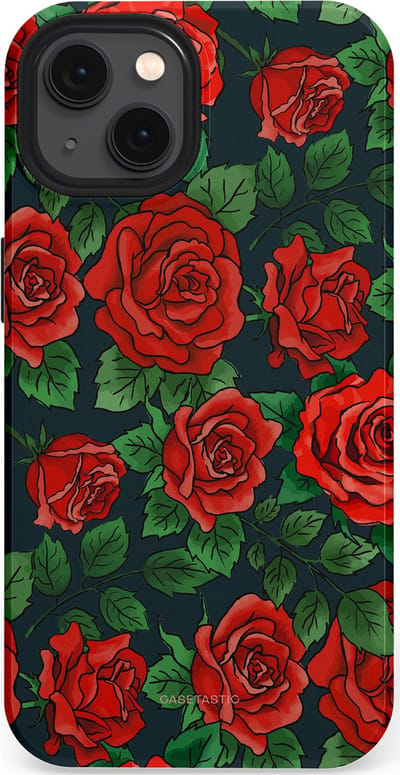 Casetastic Hoesje Geschikt voor Apple iPhone 13 Magsafe - Stijlvolle Beschermende Duo-layer Case - Rozen rood