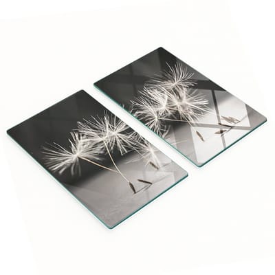 Keukenplanken van gehard glas met afbeeldingen van paardenbloemen, 2 stuks, 2x30x52 cm