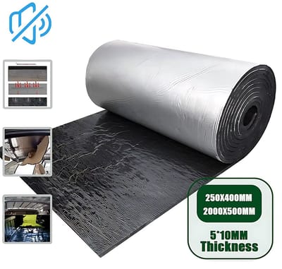 Geluiddempende Warmte-isolatie Mat Auto 500x2000x10mm – Auto Geluidsisolatie | Isolatiemat Motorruimte| Interieur Accessoire| Anti-Geluid & Warmte Demper
