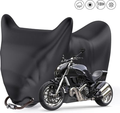 Motorhoes, afdekzeil, outdoor, winterbestendig, waterdicht, 190T motorgarage met slotgaten, stofdichte afdekking, voor Harley Davidson Honda Suzuki, 245 x 105 x 125 cm