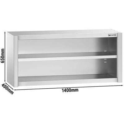 GGM Gastro Edelstahl Wandhängeschrank PREMIUM - 1400x400mm - ohne Schiebetür - 650mm hoch Zilver