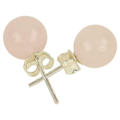 Rozenkwarts Oorstekers - 925 zilver  - 8mm