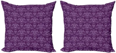ABAKUHAUS Aubergine – Kussenhoes Set 2x40x40 cm – Dubbelzijdig Digitaaldruk – Paars