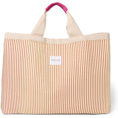 Studio Noos Poplin Striped strandtas butter yellow