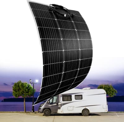 Flexibel Zonnepaneel - Semi-flexibel Paneel - Off-grid Stroom - Ultralicht en Dun - 200 W - Zwart