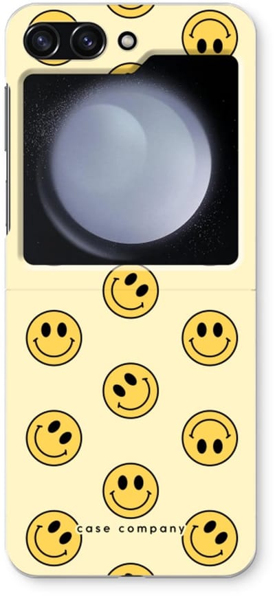 Case Company® - Hoesje geschikt voor Samsung Galaxy Z Flip5 hoesje - Smiley N°2 - Soft Cover Telefoonhoesje - Bescherming aan alle Kanten en Schermrand