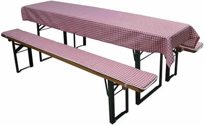 Zitkussen Set - Bankkussen Tuinkussen - Feesttent Buiten - Duurzaam Materiaal - 220 x 25 cm - Rood Wit