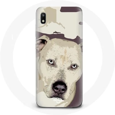 Hoesje voor Samsung Galaxy A10 Pitbull Hond Wit