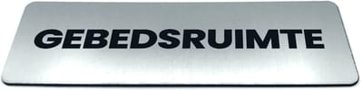 Deurbordje met tekst Gebedsruimte - Formaat 150 x 50 mm x 1,6 mm - Incl. plakstrip | Geborstelde RVS-look toplaag | Gratis Verzending | Decoporta
