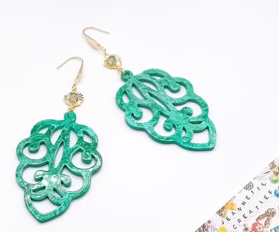 Jeannette-Creatief® - Resin - Resin Barok Deepsea - Natuursteen - Dames Oorbellen - Grote Oorbellen - Statement Oorbellen