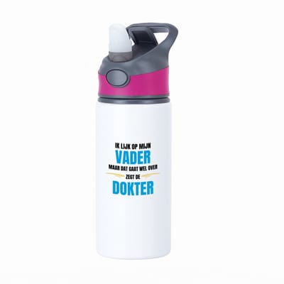 Hacebo® - Ik lijk op mijn vader waterfles met rietje roze - Papa - liefste vader - cadeautje - verjaardagscadeau - verjaardag - cadeau voor papa - cadeau - kado - geschenk - gift - papa artikelen - vaderdag - water fles - 650ML