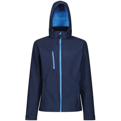 Regatta Venturer Jas met Kap en Zachte Shell Jas voor heren (Marine / Frans Blauw)