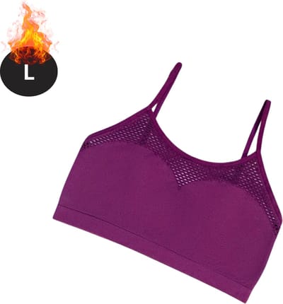 Bovista BH Zonder Beugel - Zonder Bandjes - Push-up Bh's - Comfort Beha - Comfortabel - Sexy - Donkerpaars - Maat L