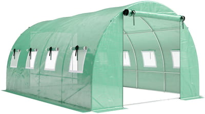 4goodz Foliekas 4x3x2 m inloopkas kweektent 8 ramen 2 deuren - Groen