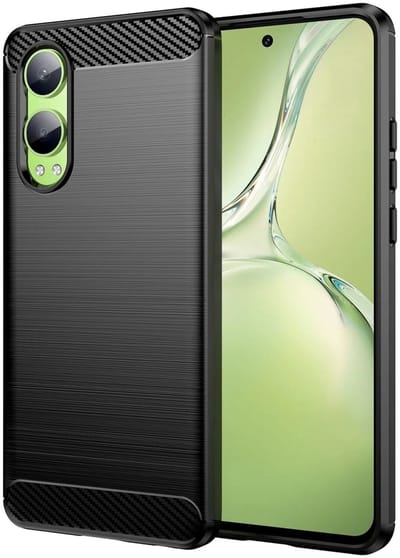 Geborsteld TPU Hoesje Geschikt voor OnePlus Nord CE 4 Lite | Beschermhoes | Back Cover | Flexibel TPU | Stijlvol Carbon | Dun | Zwart