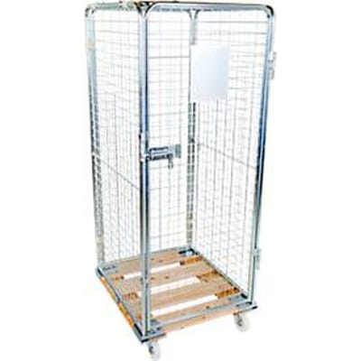 Rolcontainer, met houten rolplaat, 724 x 815 x 1800 mm