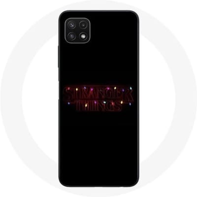 Coque pour Samsung Galaxy A22 5G Stranger Things Affiche Logo Joyeux noël