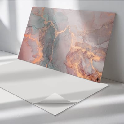 Wallfluent Vinyl Wandpaneel - Abstract harspatroon Zelfklevende Wandbekleding - 120 cm x 60 cm - Turkoois Vinyl Wandpaneel - 1 stuk - Rechthoekig Wandbekleding Vinyl - Abstractie Wandpaneel - Wandpaneel PVC - Wandpaneel Keuken en Badkamer