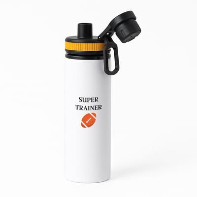 Hacebo® - Super trainer waterfles met draaidop oranje - Sport - coach - Rugby bal - Trainer - geschenk - verjaardag - love gift - water fles - 850ML