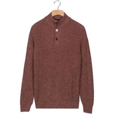 Baileys Trui Half Zip And Buttons Mouliné Rib Structure Light Mauve / male