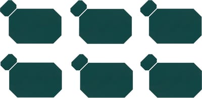 Krumble Placemat met onderzetter - Set van 6 - Onderleggers met lederlook - Kunstlederen effen placemats - Tafeldecoratie - Waterafstotend - Makkelijk schoon - Krasbestendig - Achthoekig - Donkergroen