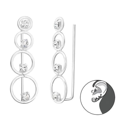Montebello Oorbellen Candy - 925 Zilver E-Coating - Oorpin - 7x21mm