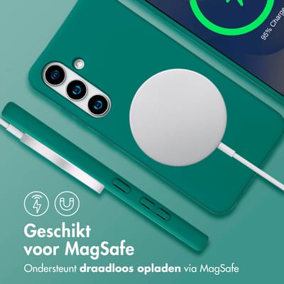 imoshion Hoesje - Geschikt voor Samsung Galaxy S24 / S25 - Color Backcover met afneembaar koord Magnetische Ring - Donkergroen