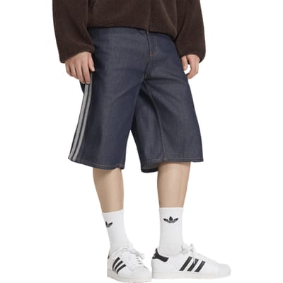 Adidas Originals Firebird Adicolor Mid-rise Straight Leg Korte Broek Blauw