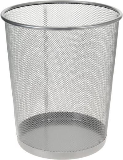 Prullenmand metaal zilver