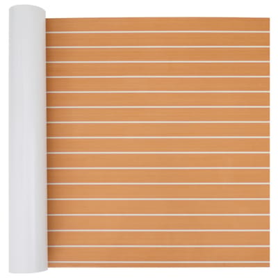 vidaXL - Bootmat - Gestreept - Bruin - en - wit - 240 - x - 90 - cm - EVA
