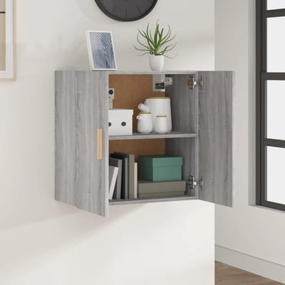 vidaXL - Wandkast - 60x30x60 - cm - bewerkt - hout - grijs - sonoma - eikenkleurig
