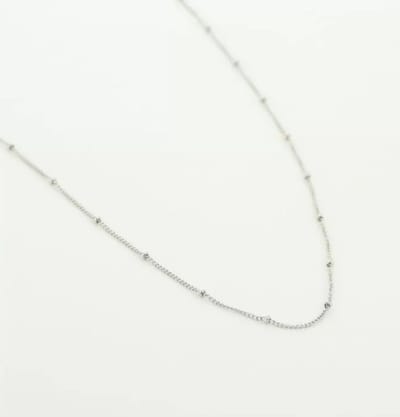 Collier - ketting - dots - zilver kleur - stainless steel - verstelbaar - 45 tot 50 cm