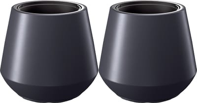 Prosperplast Plantenpot/bloempot Sevilla - 2x - buiten/binnen - kunststof - antraciet - D40 x H35 cm - met binnenpot