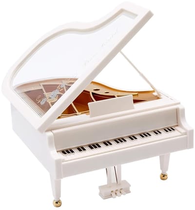 Dailygoods - Witte Vleugelpiano Muziekdoos voor Decoratie