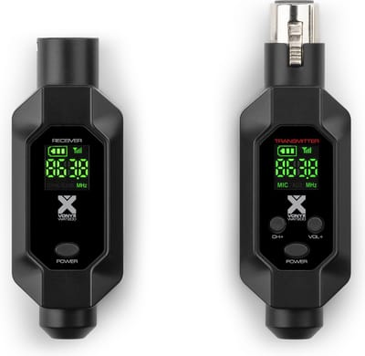 Vonyx WAT200 draadloze zender en ontvanger voor microfoons - snap-on XLR adapter - UHF