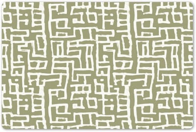 Placemats 45x30 cm - Placemat kunststof - 1 stuk - Grafisch - Patroon - Groen - Borden onderleggers - Decoratie voor op tafel - Keuken tafeldecoratie accessoires - Vinyl onderlegger - Tafelversiering